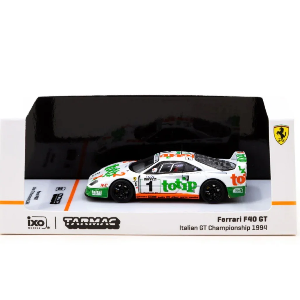 Tarmac Works X Hobby64 1/64  Ferrari F40 GT – Italian GT Chashipmpion1994 #1 – F. D’Amore, O. Larrauri – White – Special Edition - Image 4