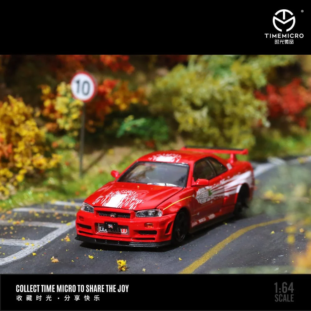 TIME MICRO 1:64 Nissan Skyline R34 GT-R Nismo Z-Tune FNF Red or FNF Orange - Image 3