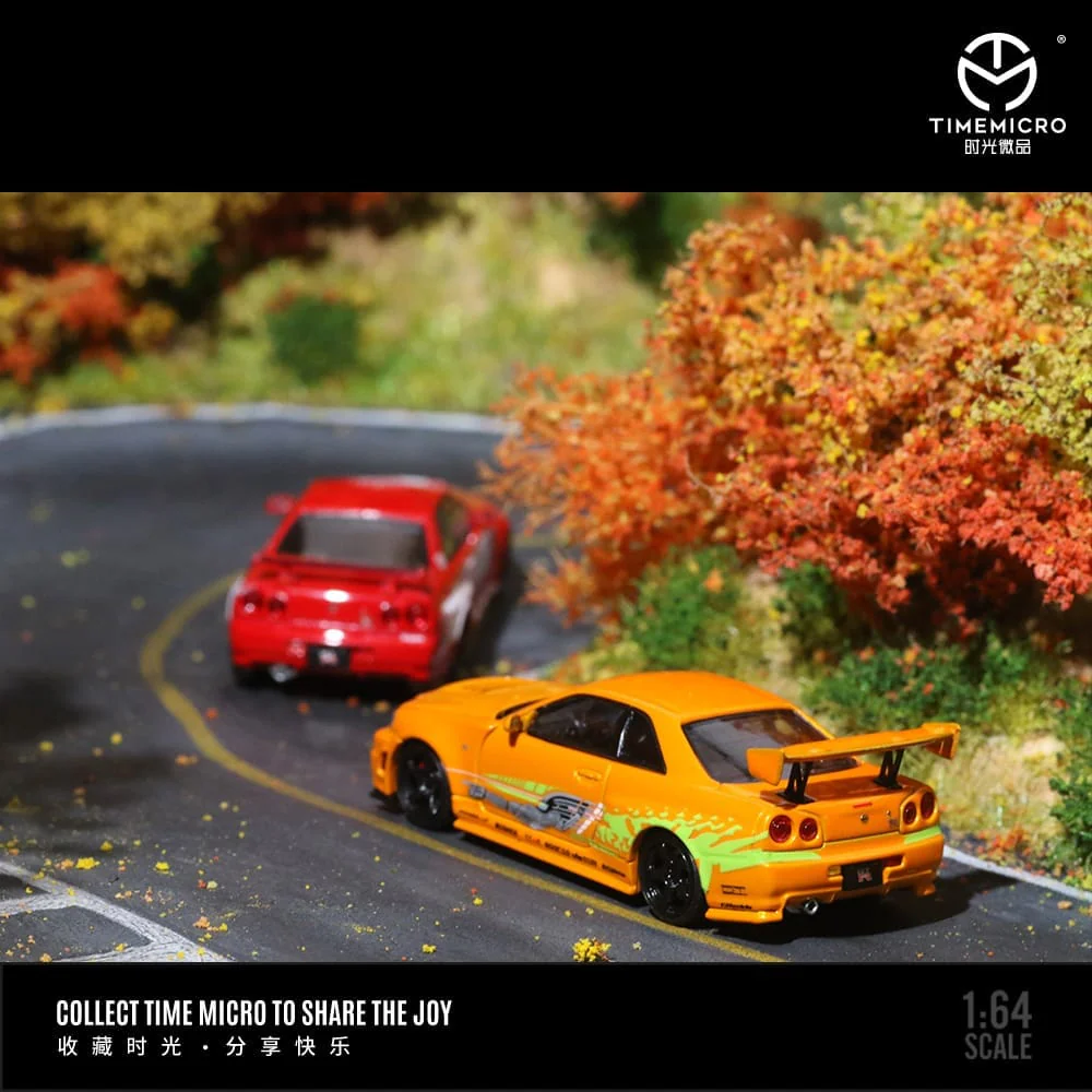 TIME MICRO 1:64 Nissan Skyline R34 GT-R Nismo Z-Tune FNF Red or FNF Orange - Image 4