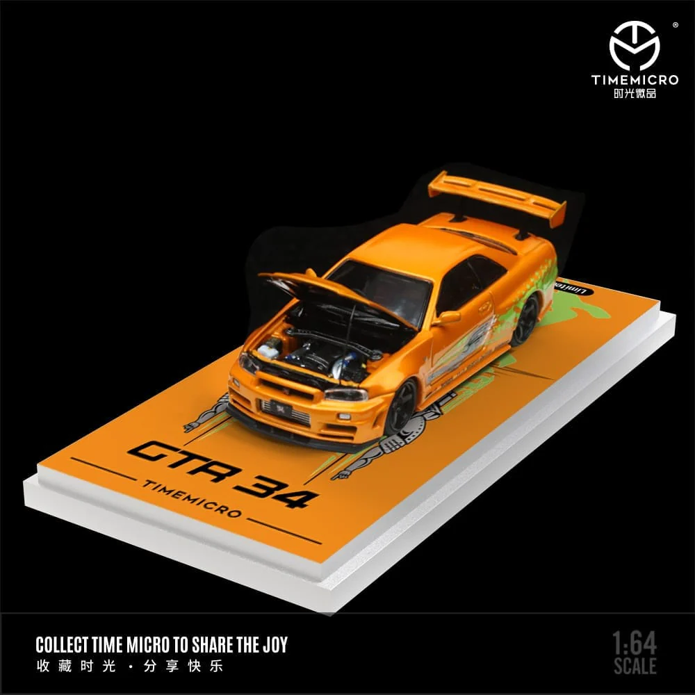 TIME MICRO 1:64 Nissan Skyline R34 GT-R Nismo Z-Tune FNF Red or FNF Orange - Image 6