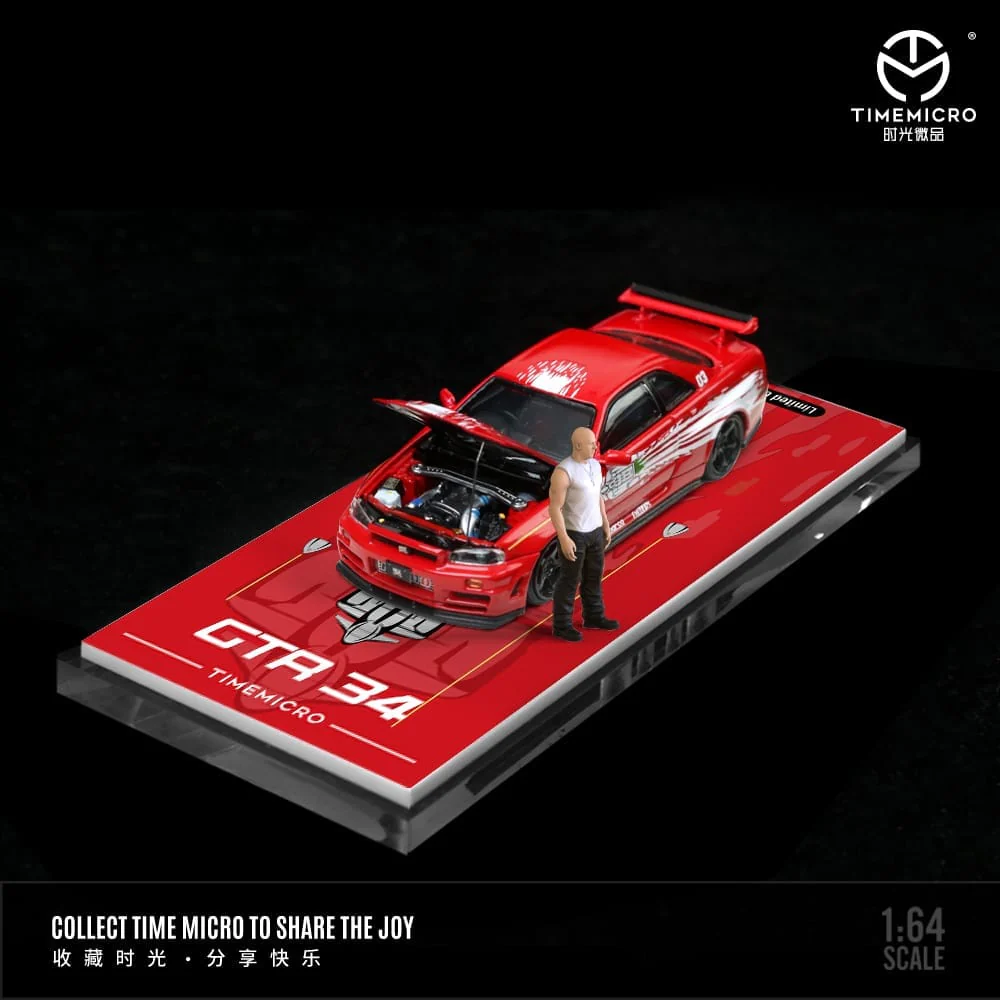 TIME MICRO 1:64 Nissan Skyline R34 GT-R Nismo Z-Tune FNF Red or FNF Orange - Image 7