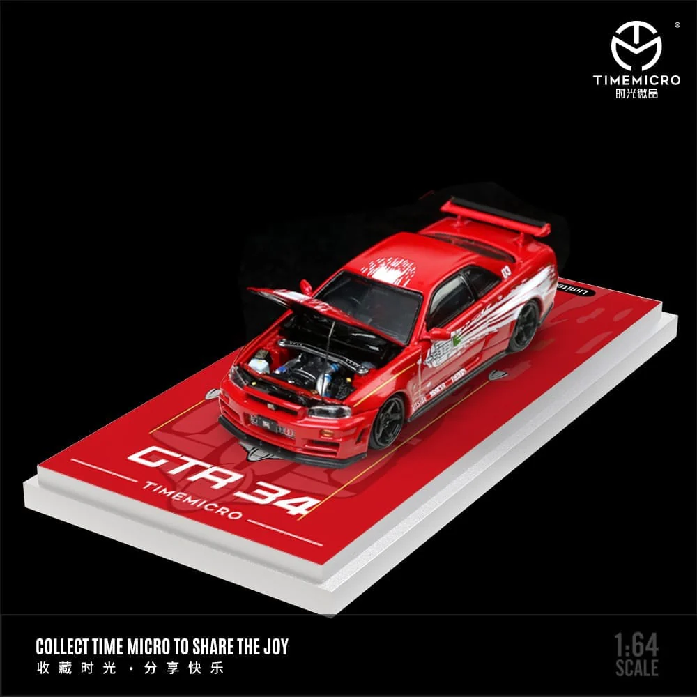 TIME MICRO 1:64 Nissan Skyline R34 GT-R Nismo Z-Tune FNF Red or FNF Orange - Image 8