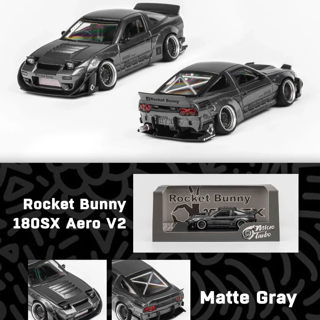 Micro Turbo Rocket Bunny 180SX Aero V2 - Matt Grey - Image 2